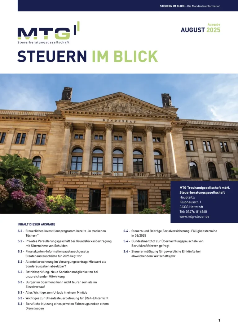 Steuern im Blick 08-2025 | MTG